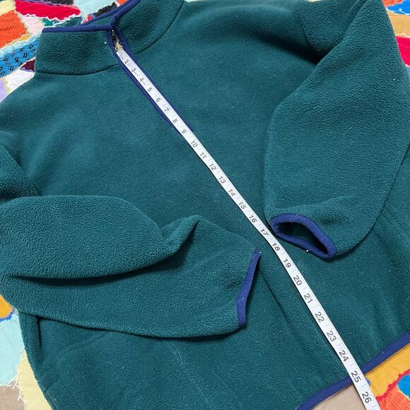Vintage Avalanche Green w/ Navy Accent Fleece Pullover Jacket XL - Picture 6 of 6
